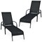 2-Piece Chaise Lounge Set with Curved Armrests for Patio and Backyard
